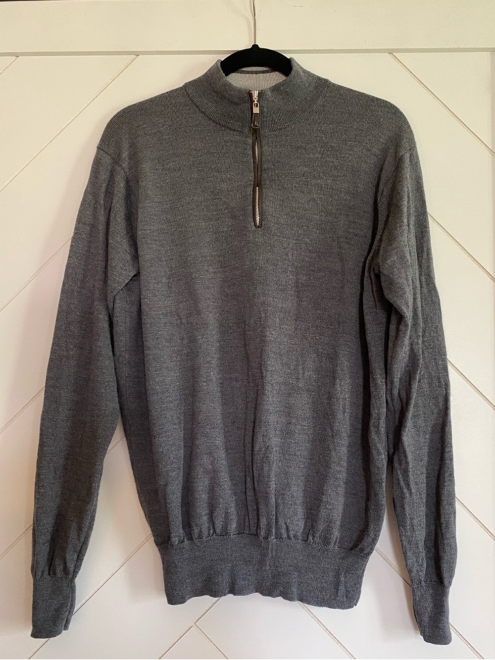 Peter Millar Charcoal Grey Quarter-Zip Sweater
